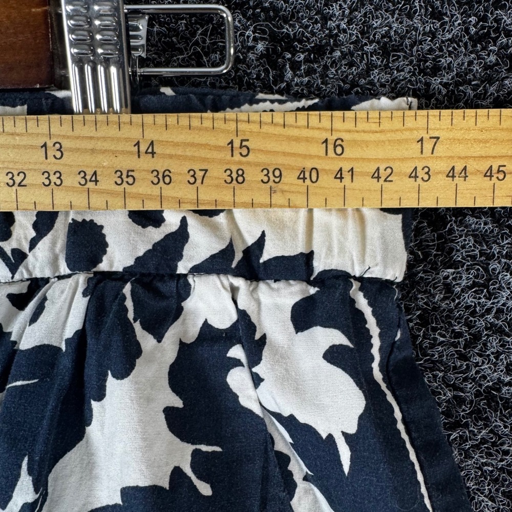 Banana Republic Milly Collection Navy White Scroll Print Mini Skirt Pockets 2P - Picture 4 of 5